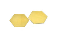 8 Raw Brass Hexagon Blanks (35x0.80 Mm) A0800
