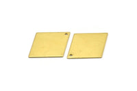 Brass Diamond Charm, 8 Raw Brass Diamond Stamping Blanks (31x24x0.80mm) B0089
