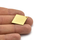 Brass Diamond Charm, 8 Raw Brass Diamond Stamping Blanks (31x24x0.80mm) B0089
