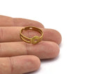 Brass Ring Setting - 20 Raw Brass Adjustable Ring Settings - (18mm) Mn50
