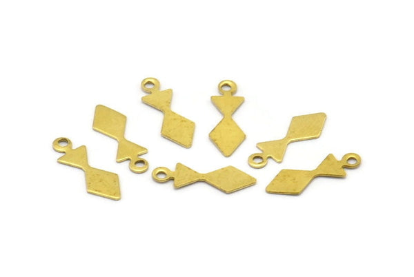 Brass Charm Finding - 200 Raw Brass Arrow Head - Tie Charms, Findings (13.60x5mm) A0781