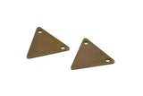 Vintage Triangle Charm, 100 Antique Brass Triangle Charms With 2 Holes (12x14mm) K204