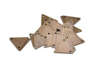 Vintage Triangle Charm, 100 Antique Brass Triangle Charms With 2 Holes (12x14mm) K204