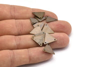 Vintage Triangle Charm, 100 Antique Brass Triangle Charms With 2 Holes (12x14mm) K204