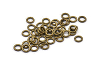 6mm Jump Ring - 500 Antique Brass Round Jump Ring Connectors Findings (6x1.2mm) R-05 A0329