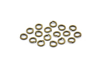 4mm Jump Ring - 100 Antique Brass Round Jump Rings Connectors Findings (4x0.70mm) R-08 ( A0339 )
