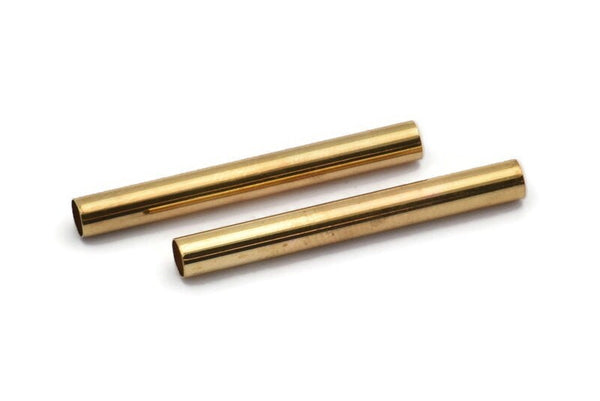 Brass Round Tubes,24 Raw Brass Tubes,findings,charm (35x4mm) A0706