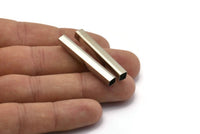 Silver Tube Beads, 24 Square Nickel Free Silver  Brass Tubes  (40x5x5mm) Sq012  BRC262