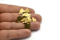 Brass Heart Blank, 100 Raw Brass Heart Blanks Without Holes (9mm) B0201