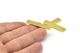 Rectangle Necklace Bar, 24 Raw Brass Stamping Pendant, Blanks  (35x8x0.80mm) A0814