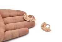 Semi Circle Pendant, 2 Rose Gold Plated Brass Semi Circle Pendants (28x19mm) A0741 Q0495