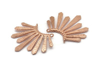 Rose Gold Sun Pendant, 1 Rose Gold Plated Brass Textured Sunny Pendants With 2 Loops (37x33.5x2mm) BS 1991 Q0182