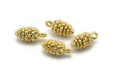 Gold Cone Charm, 2 Gold Plated Brass Pine Cone Charms With 1 Loop (16x7.5mm) U109 Q0388