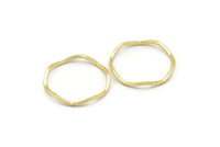 Gold Circle Rings, 24 Gold Lacquer Plated Brass Wavy Circle Rings, Charms (18x0.8mm) BS 1805 Q0440