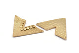 Gold Triangle Pendant, 1 Gold Plated Brass Geometric Chevron Pendants with 2 Holes (28x41x1mm) U087 Q0336