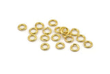 Gold Jump Ring, 100 Gold Tone Brass Jump Rings (7x1.2mm) A1016