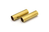 Industrial Long Tubes - 10 Raw Brass Industrial Long Tube Findings, (30x9mm) Brc180--r027