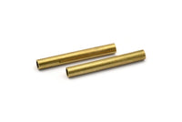 Industrial Tube Bead, 10 Raw Brass Industrial Tube Findings, (40x5mm) Brc186--r032