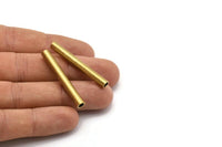 Industrial Tube Bead, 10 Raw Brass Industrial Tube Findings, (40x5mm) Brc186--r032