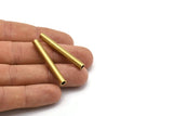 Industrial Tube Bead, 10 Raw Brass Industrial Tube Findings, (40x5mm) Brc186--r032