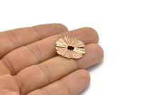 Rose Gold Sun Charm, 4 Rose Gold Plated Brass Sun Charms With 1 Loop, Findings, Earrings (25x23mm) D1235 Q0859