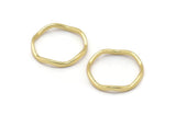 Gold Circle Rings, 24 Gold Lacquer Plated Brass Wavy Circle Rings, Charms (15x0.80x1.5mm) BS 1758 Q0441