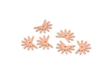 Copper Sun Charm, 24 Raw Copper Sun Charms With 1 Hole, Copper Findings (11x15x0.80mm) M02360