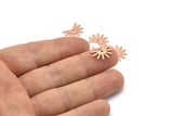 Copper Sun Charm, 24 Raw Copper Sun Charms With 1 Hole, Copper Findings (11x15x0.80mm) M02360