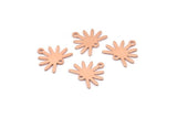 Copper Sun Charm, 24 Raw Copper Sun Charms With 2 Loops, Copper Findings (13x15x0.80mm) M02365