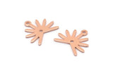 Copper Sun Charm, 24 Raw Copper Sun Charms With 1 Loop And 1 Hole, Copper Findings (13x15x0.80mm) M02364
