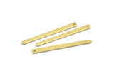 Brass Necklace Bar, 24 Textured Raw Brass Rectangle Charms With 1 Hole, Pendants, Findings (35x3x0.80mm) M02380