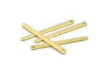 Brass Necklace Bar, 24 Textured Raw Brass Rectangle Charms With 1 Hole, Pendants, Findings (35x3x0.80mm) M02380