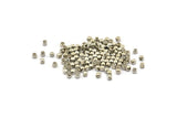 250 Silver Tone Brass Tiny Square Cube Space Beads (2 Mm)  Brs 801 (b0075)
