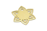 Brass Flower Blank, 6 Raw Brass Flower Blanks, Stamping Blanks (28x25x0.80mm) M02538