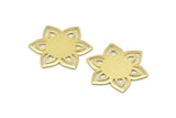 Brass Flower Blank, 6 Raw Brass Flower Blanks, Stamping Blanks (28x25x0.80mm) M02538