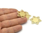 Brass Flower Blank, 6 Raw Brass Flower Blanks, Stamping Blanks (28x25x0.80mm) M02538