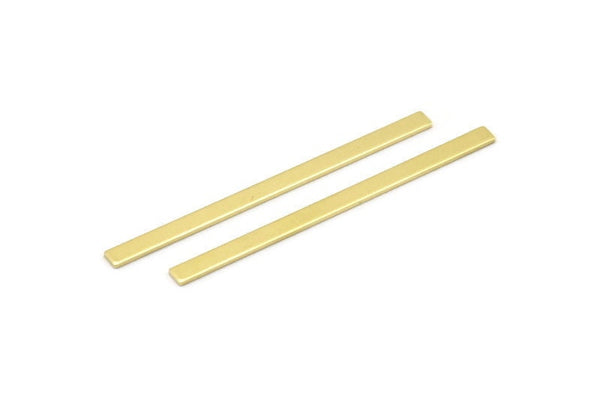 Brass Stick Blank, 12 Raw Brass Stick Blanks, Rectangle Blanks, Stamping Blanks, Necklace Blanks (50x3x0.80mm) M02523