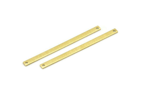 Brass Necklace Bar, 12 Textured Raw Brass Stick Charms, Long Bar Pendants, Brass Rectangle Necklace Bar With 2 Holes (50x3x0.80mm) M02528