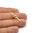 Brass Lightning Blank, 24 Textured Raw Brass, Brass Lightning Blanks, Stamping Blanks (34x8x0.80mm) M02558