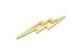 Brass Lightning Charm, 24 Textured Raw Brass, Brass Lightning Charms With 1 Hole (34x8x0.80mm) M02559