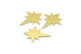 Brass Pole Star Blank, 10 Textured Raw Brass, Brass Blanks, Brass Pole Star Blanks (27x22x0.80mm) M02546