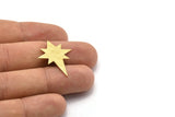 Brass Pole Star Blank, 10 Textured Raw Brass, Brass Blanks, Brass Pole Star Blanks (27x22x0.80mm) M02546