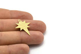 Brass Pole Star Charm, 10 Textured Raw Brass, Brass Charms, Brass Pole Star Charms With 1 Hole (27x22x0.80mm) M02547