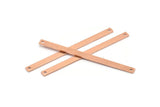 Copper Necklace Bar, 12 Raw Copper Stick Charms, Long Bar Pendants, Copper Rectangle Necklace Bar With 2 Holes (50x3x0.80mm) M02531