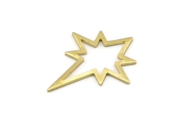 Brass Pole Star Blank, 10 Textured Raw Brass, Brass Blanks, Brass Pole Star Blanks (27x22x0.80mm) M02548