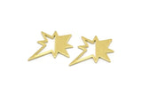 Brass Pole Star Blank, 10 Textured Raw Brass, Brass Blanks, Brass Pole Star Blanks (27x22x0.80mm) M02549