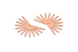 Copper Sun Charm, 8 Raw Copper Sun Charms With 1 Hole, Findings (20x30x0.80mm) M02368