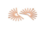 Copper Sun Charm, 8 Raw Copper Sun Charms With 1 Loop, Findings (21x30x0.80mm) M02370