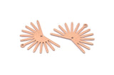 Copper Sun Charm, 8 Raw Copper Sun Charms With 1 Loop And 1 Hole, Findings (21x30x0.80mm) M02373