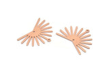 Copper Sun Charm, 8 Raw Copper Sun Charms With 1 Loop And 1 Hole, Findings (21x30x0.80mm) M02373